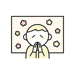 癒されている男性