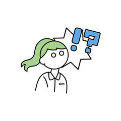 驚く白衣の女性
