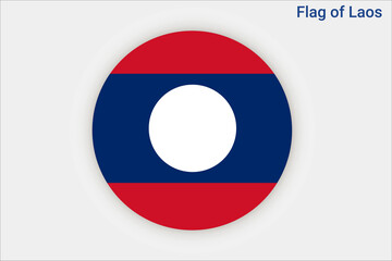 High detailed flag of Laos. National Laos flag. Asia. 3D illustration.