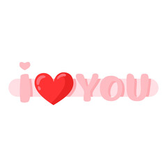 Happy Valentine's Day clipart, Love you, love text 