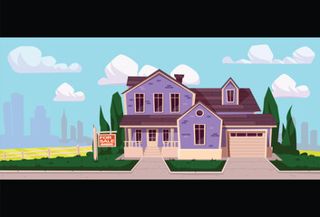 unique bungalow  house vector illustration