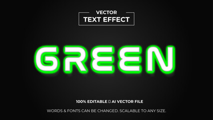 Green typography premium editable text effect - Style text effects. banner, background, wallpaper, flyer, template, presentation, backdrop. editable text effect. vector illustration