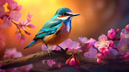 Spring colorful bird generative 