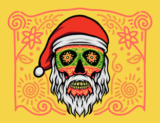 sugar skull christmas, suitable for banners, posters or stickers