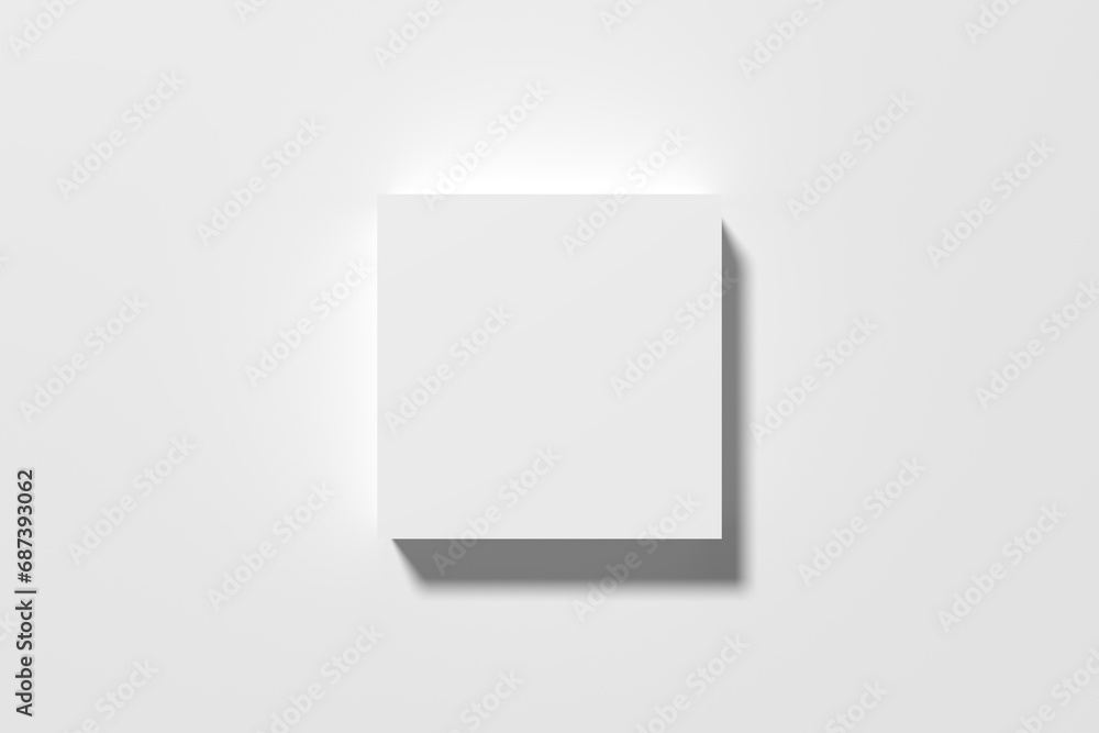 Aufkleber top view of a white square podium or platform on white background. mockup for product presentation o