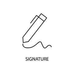 
signature concept line icon. Simple element illustration.signature concept outline symbol design.