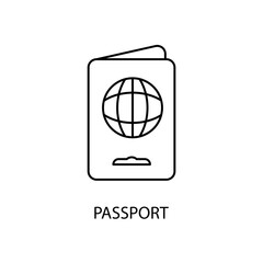 Passport concept line icon. Simple element illustration.Passport concept outline symbol design.