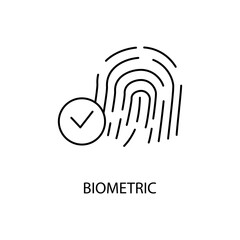 biometric concept line icon. Simple element illustration.biometric concept outline symbol design.