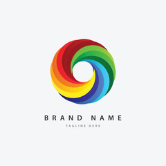 Colorful abstract media logo template design concept