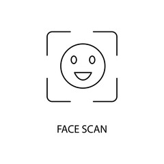face scan concept line icon. Simple element illustration.face scan concept outline symbol design.