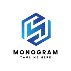 Hexagon Shape Logo design modern and minimal concept geometric for business and corporate company