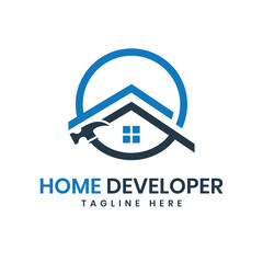 Home Development creative simple logo design concept for home builders