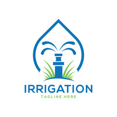irrigation system logo creative flat simple design 