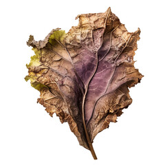 front view of a spoil rotten kale vegetable isolated on a white transparent background  - obrazy, fototapety, plakaty