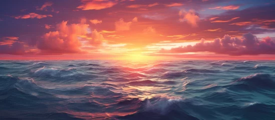 Poster Im Rahmen ocean sunset © 2rogan