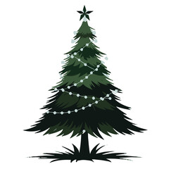 Simple vector drawing of a Christmas tree