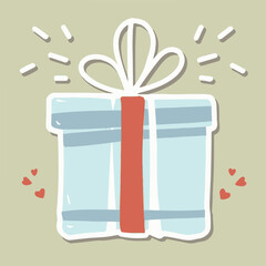 Simple vector drawing of New Year's gift