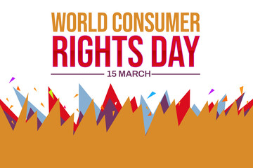 World Consumer rights day backdrop with different color shapes design. World Consumer rights day wallpaper on the white background