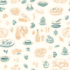 seasoning, food ingredients, Pattern, Background, Wallpaper, illustration, art