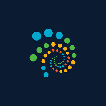 Abstract hypnosis dotted logo design template