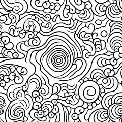 Abstract geometric black and white meditative repeat pattern