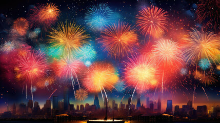 Fototapeta na wymiar happy new year New Year's Day Fireworks