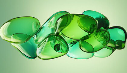 green 3d glass abstract background wallpaper