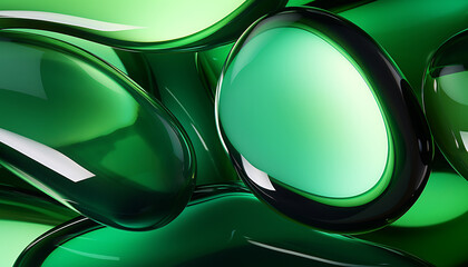 green 3d glass abstract background wallpaper