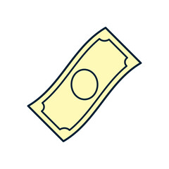 舞う紙幣のシンプルなイラスト