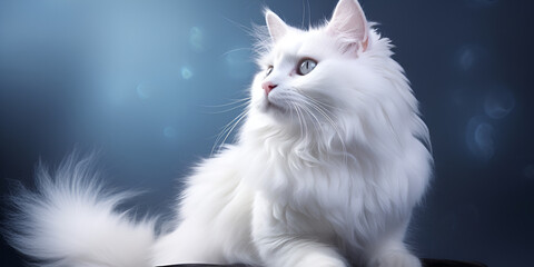 white persian cat,Small white domestic kitten on bed with white blanket. cute adorable pet cat,Regal Turkish Angora cat with a luxurious white coat,Cute small fluffy kitten with beautiful eyes 