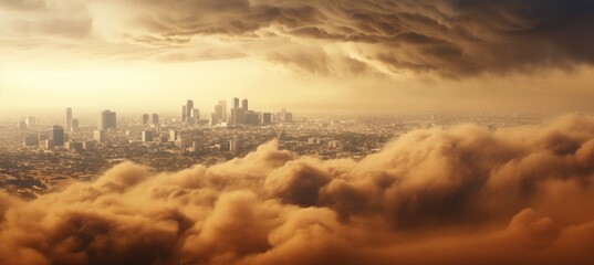 Fototapeta premium Dust sandstorm. Nature disaster. Generative AI technology.