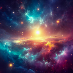 Cosmic space and stars, computer generated abstract background,