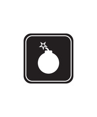 bomb button icon, vector best flat icon.