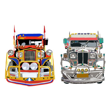 Commute Culture: Traditional Philippine Jeepney Transport Used by Filipino Pinoys in the Philippines