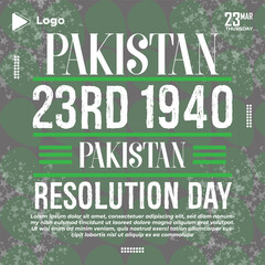 23 march pakistan day social media facebook post | pakistanday banner design | promotion 23 march pakistan day instagram post | president pakistan day template | limited offer post, 14 august poster - obrazy, fototapety, plakaty