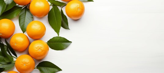 Bunch of orange fruits background. Copy space for text. Generative AI technology.