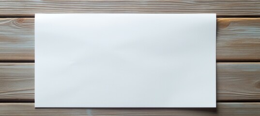 Blank paper on wood background. Copy scape for text. Generative AI technology.