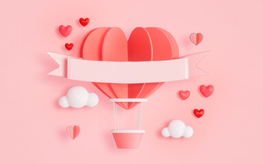 Valentine's Day festival with hearts and text space