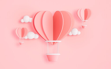 Valentine's Day festival with hearts and text space