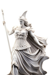 Athena greek goddess sculptures transparent background generative ai