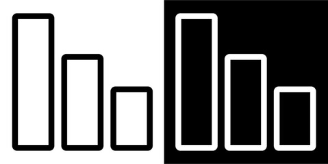 Graph chart, equalizer column, bar icon. Common Material Design. Business icon. Black icon. Black logo. Line icon.