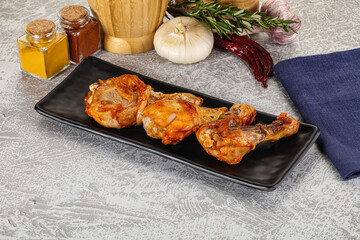 Raw marinated chicken drumstick for cooking
