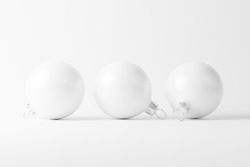 Christmas Ball White Blank Matte 3D Rendering Mockup