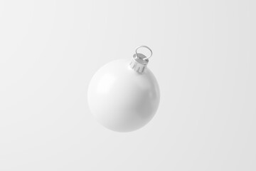 Christmas Ball White Blank Matte 3D Rendering Mockup