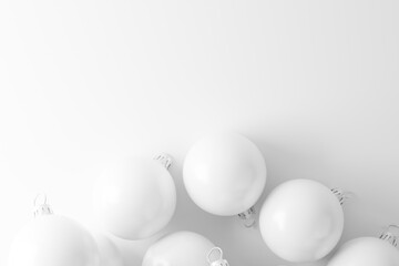 Christmas Ball White Blank Matte 3D Rendering Mockup