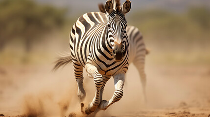 Zebra is running - 687409448