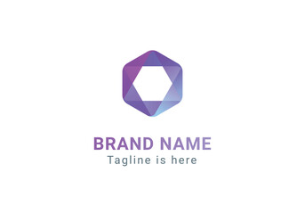 Creative Dynamic Hexagon logo. Colourful Teamwork Technology logo. Geometric logo. Origami logo. Design studio logo