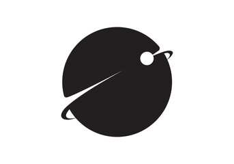 Vector logo with an abstract image of space and planets.
