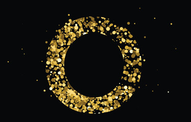 Letter O name logotype. Golden color emblem graphic template. Golden Oil Bubbles, Omega 3 Vitamins. Golden Omega 3 Oil Bubbles. Corporate soft branding identity. Rich Gold, Silver Foil Winter Confetti