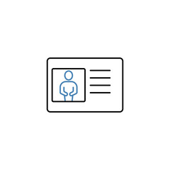 Id card concept line icon. Simple element illustration. Id card concept outline symbol design.